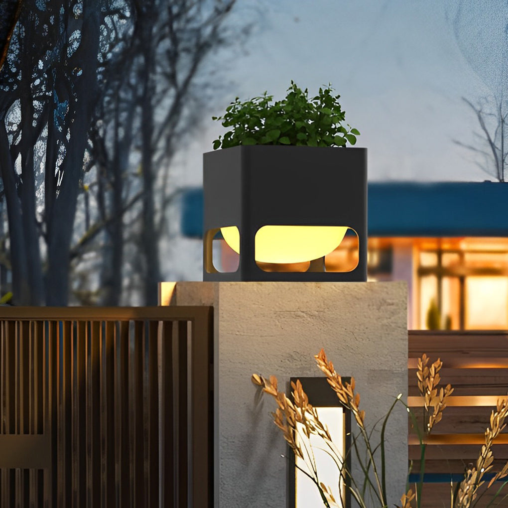 Square Outdoor Fence Post Light Ha093081