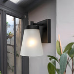 1 Light Glass Waterproof Sensor Outdoor Wall Sconce