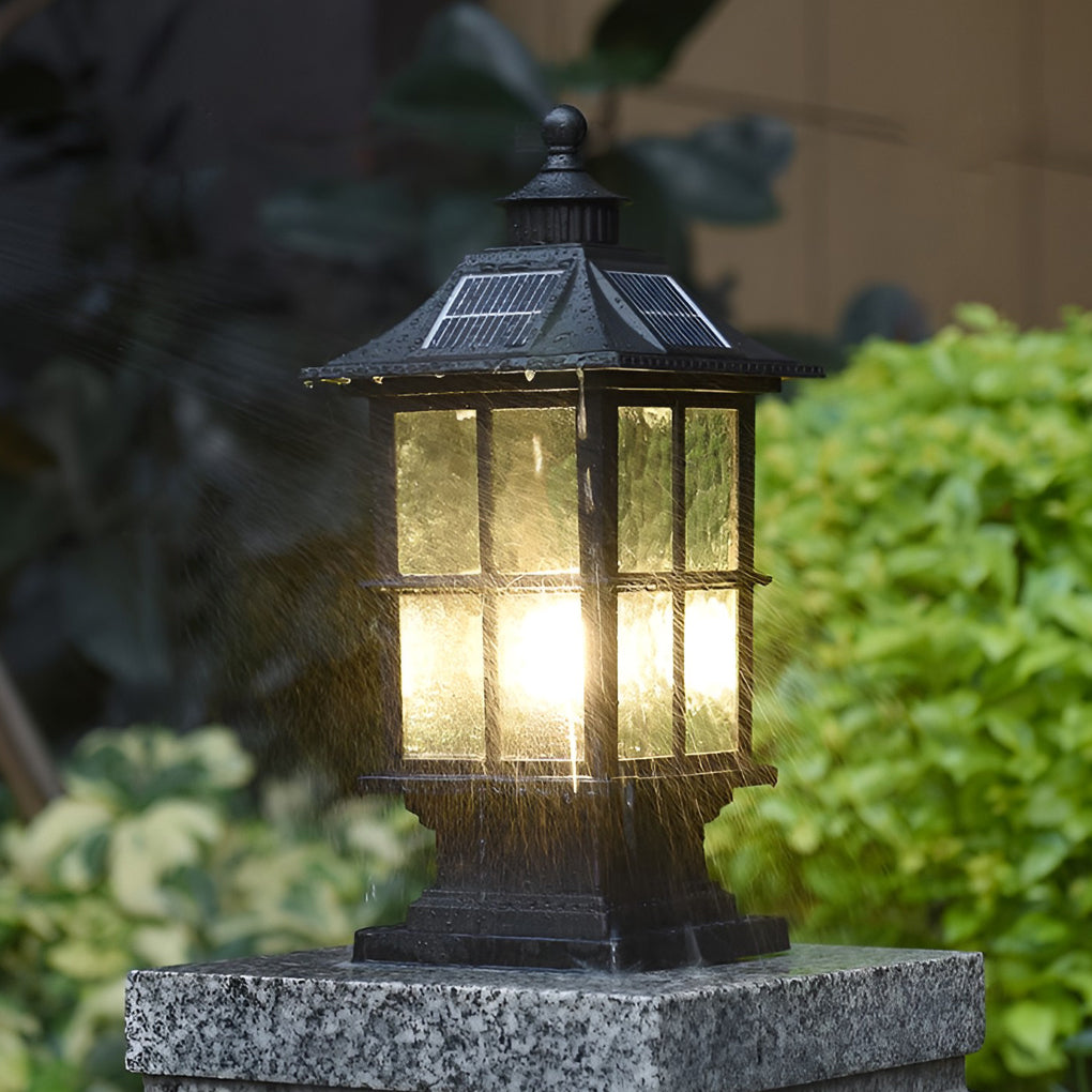 Waterproof Dimming Led Solar Post Caps Light With Remote Control