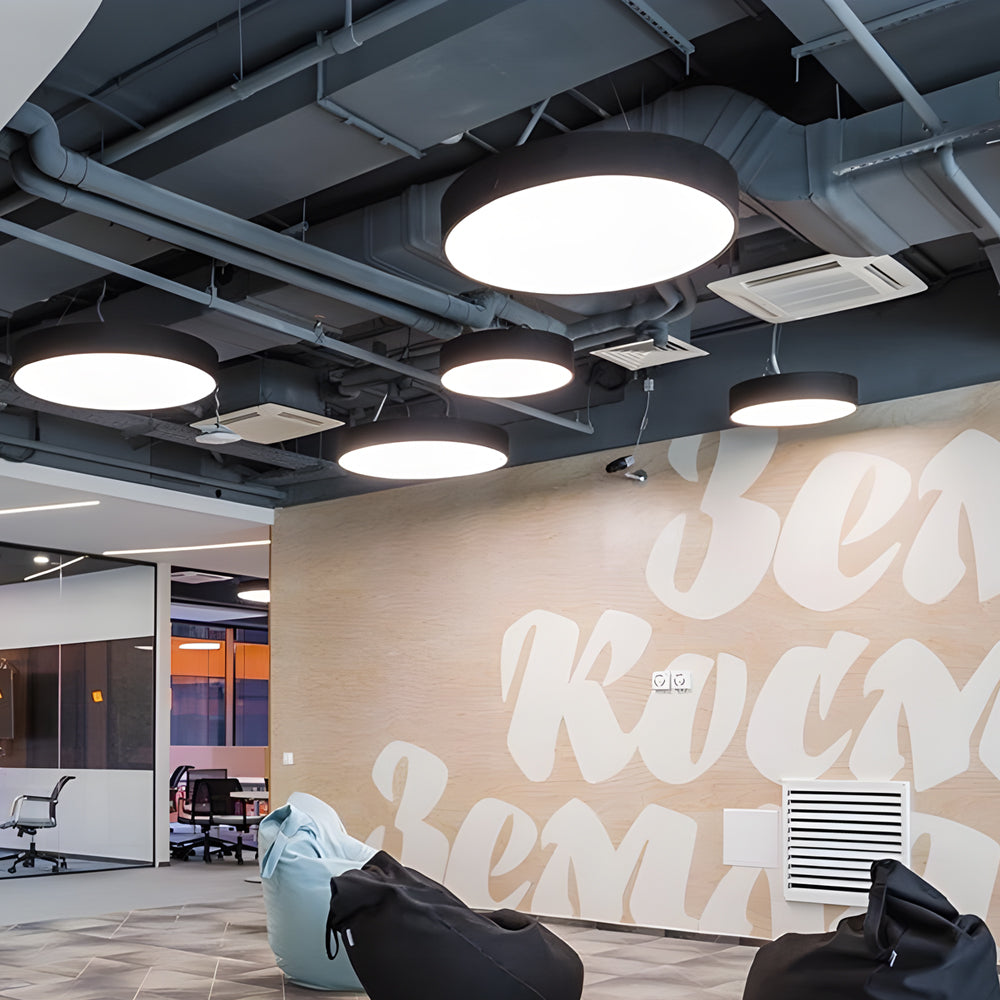 Round Pendant Led Office Lighting Modern Suspended Luminaires For Workspace