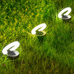 4Pcs Round Foldable Solar Deck Lamp Set Modern Outdoor Disk Lights