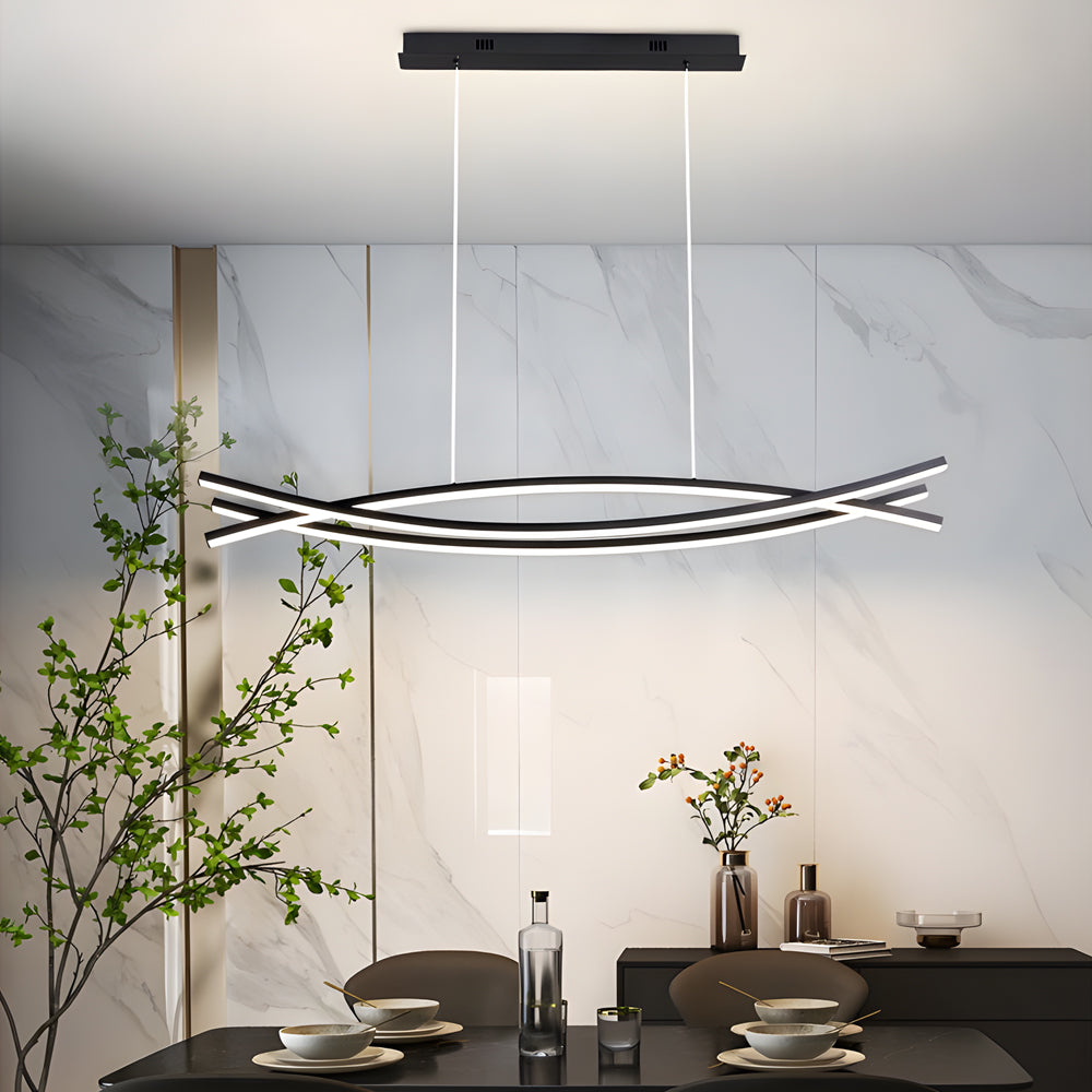 Long Lines Led Dimmable Chandelier Dining Room Light Fixtures