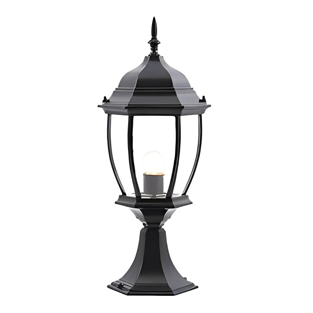 Black Vintage Outdoor Solar Fence Post Lights Li002156