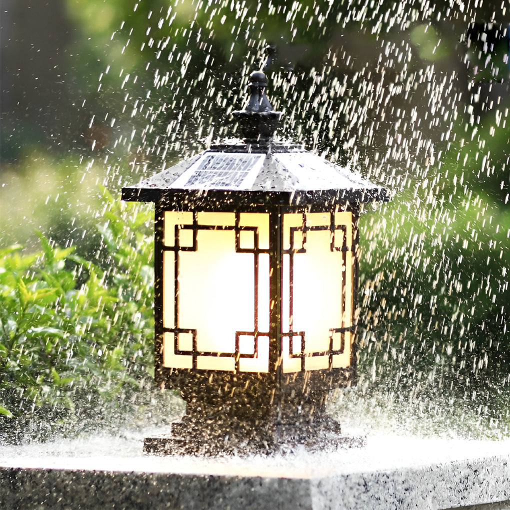 Retro Grilles Solar Fence Post Light Ha080730