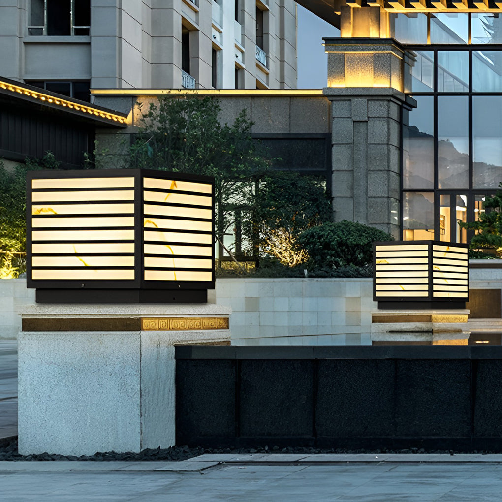 Square Ip65 Waterproof Led Solar Modern Outdoor Deck Post Lights Pillar Light