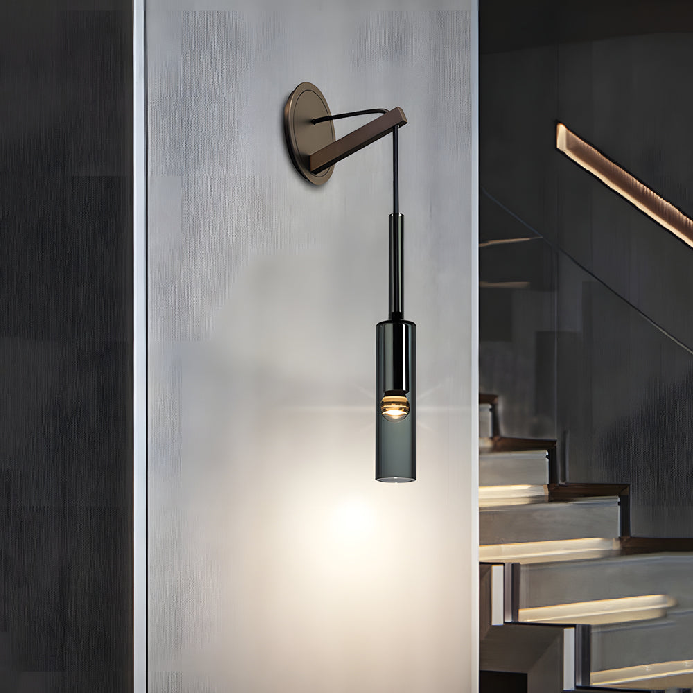 Nordic Copper Finish Wall Lights With Suspending Cord Stairway Wall Mounted Sconce