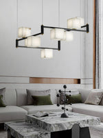 Alabaster Square Box Chandelier with 4/5/6/8/9 heads