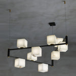 Alabaster Square Box Chandelier with 4/5/6/8/9 heads