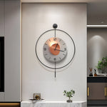 Battery Operated Round Led Hanging Metal Wall Clock
