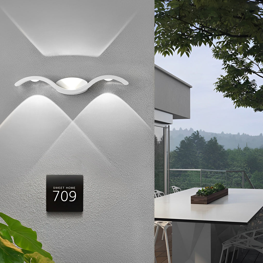 Outdoor Seagull Creative Wavy Wall Mounted Up Down Led Lighting