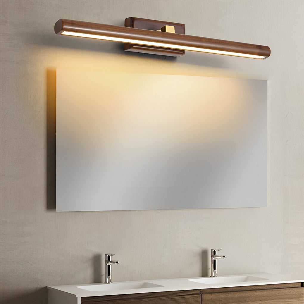 Rotatable Wood Bathroom Vanity Light Dimmable Led