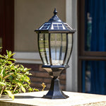 Black Vintage Outdoor Solar Fence Post Lights Li002156