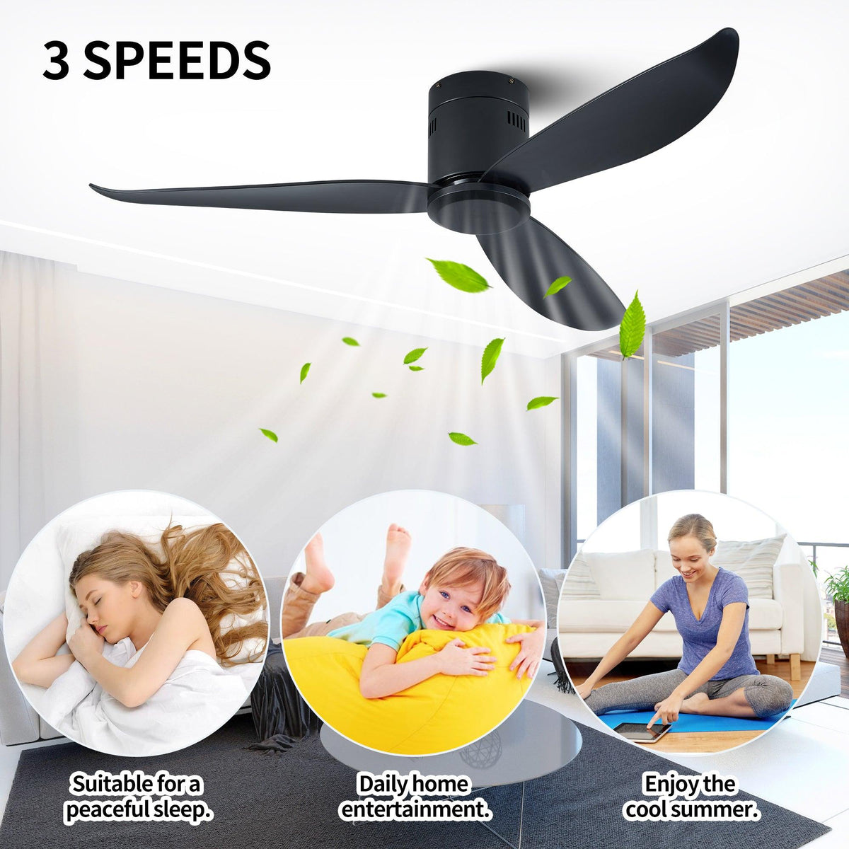 52in-low-profile-black-flush-mount-ceiling-fan-no-light