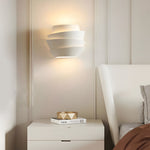 Minimalist Layers Half Cylinder Iron 2 Light Wall Sconce White