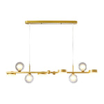6 8 Light 3Step Dimming Glass Ball Led Long Dining Room Chandelier