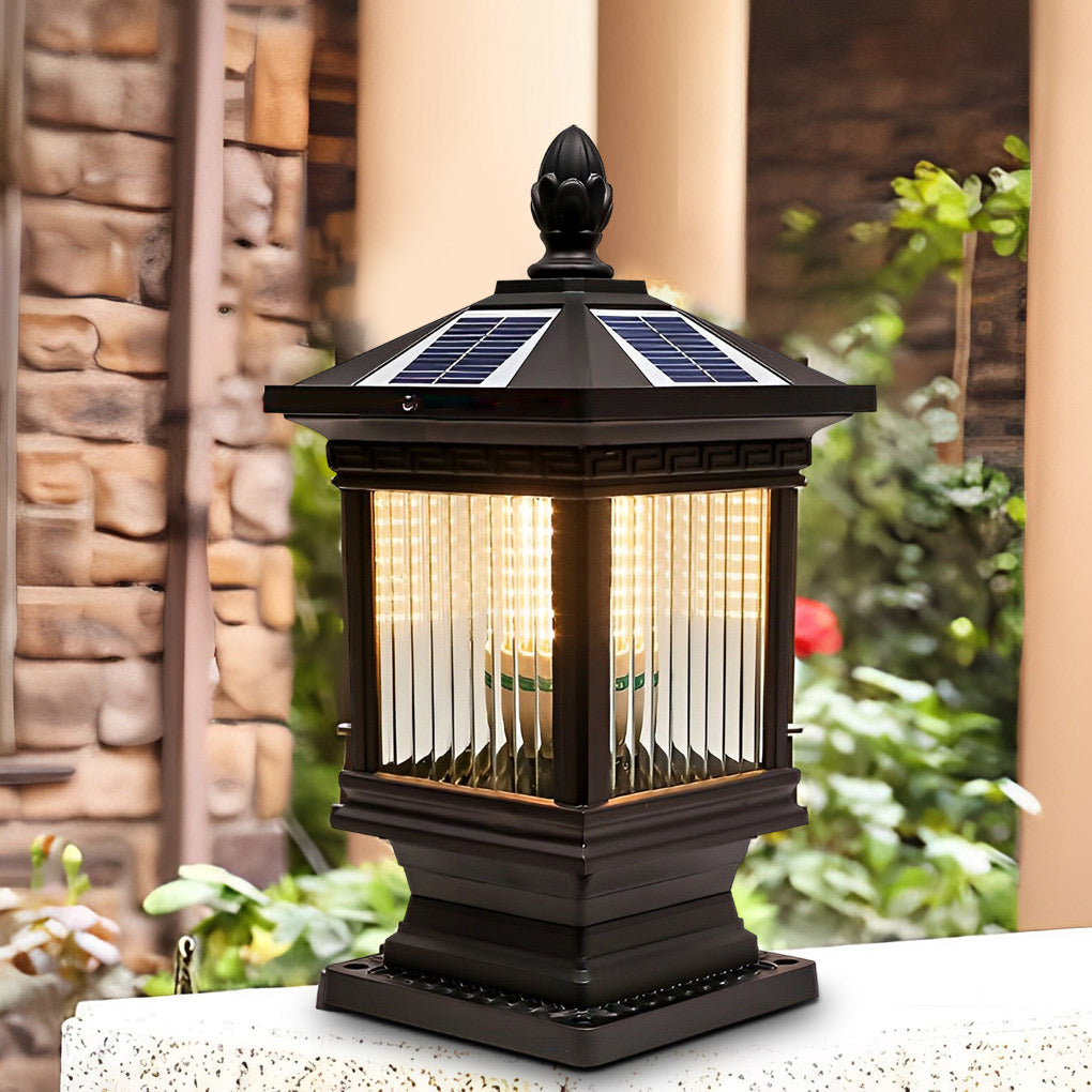 Vintage Waterproof Solar Fence Post Light Ha083051
