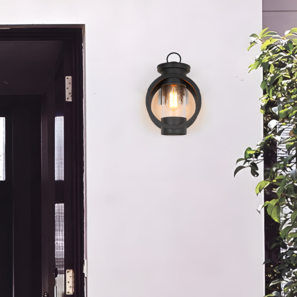 Raindrops Glass 6W Led Edison Lightbulb Black Outdoor Wall Lights