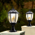Black Vintage Outdoor Solar Fence Post Lights Li002156
