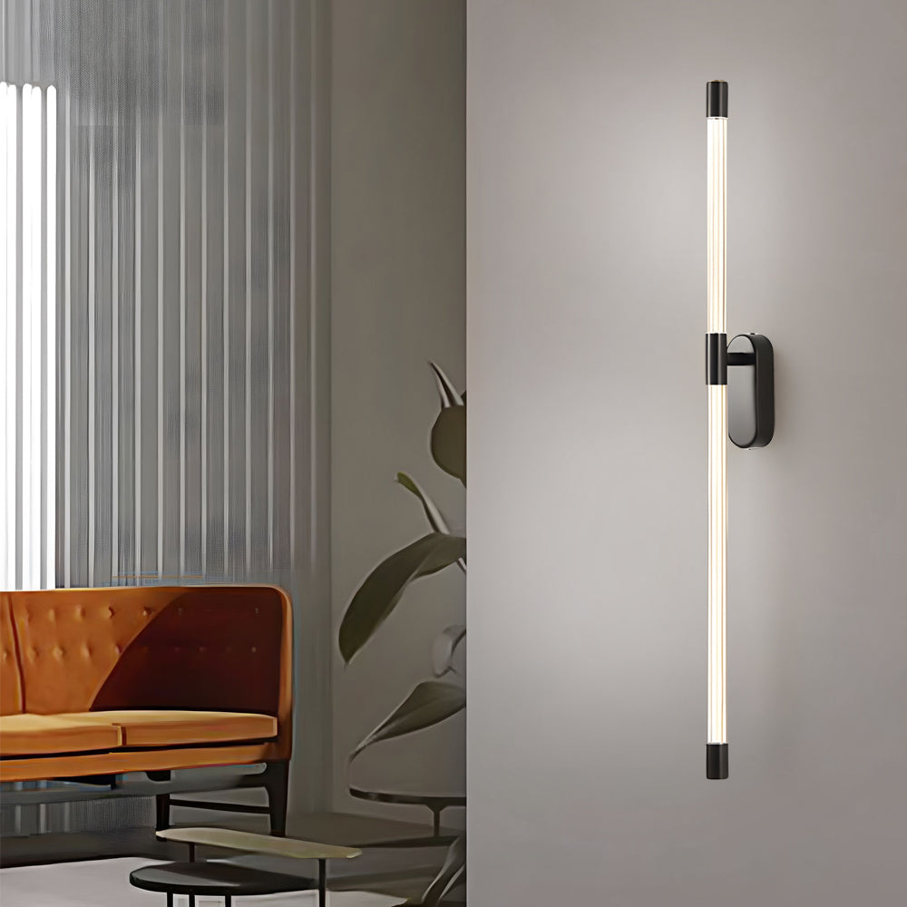 Acrylic Tube Tall Linear Wall Semi Flush Mount Sconce