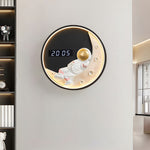 Moon Led Wall Light Wall Digital Clock Astronaut Decor 3 Color Wall Lamp