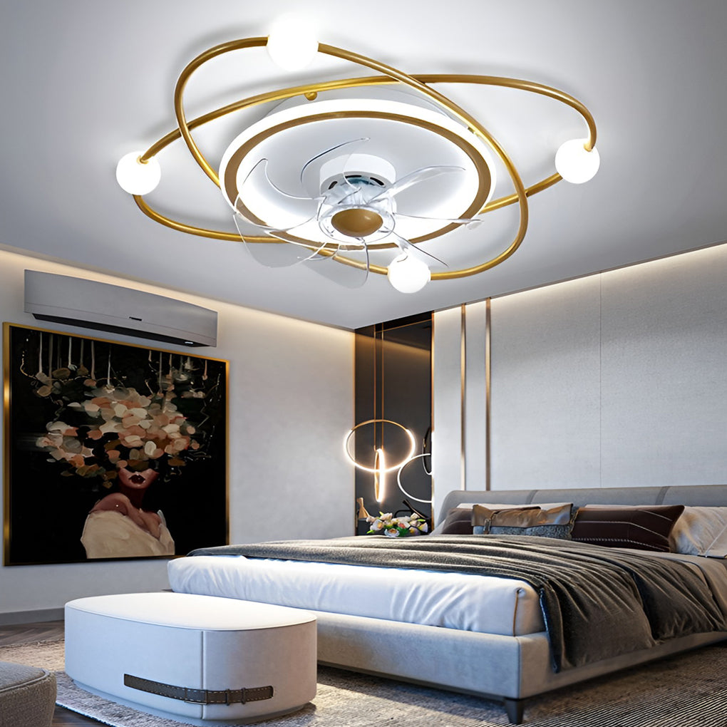 Stepless Dimming Led Nordic Ceiling Fan Light