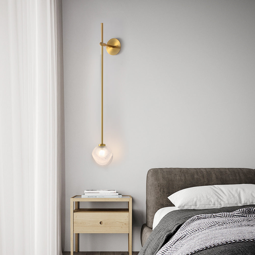 1 Light Glass Bubble Globe Slim Wall Light