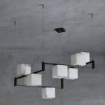 Alabaster Square Box Chandelier with 4/5/6/8/9 heads