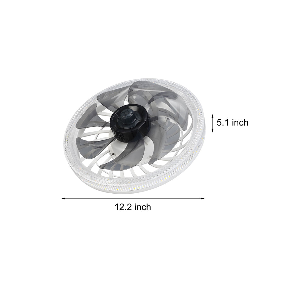 12 2 In Low Profile 7 Blades Led Flush Mount Ceiling Fan