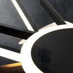 Spiral Linear Modern Led Ceiling Fan In Black Gold Silent Fan Light Fixture
