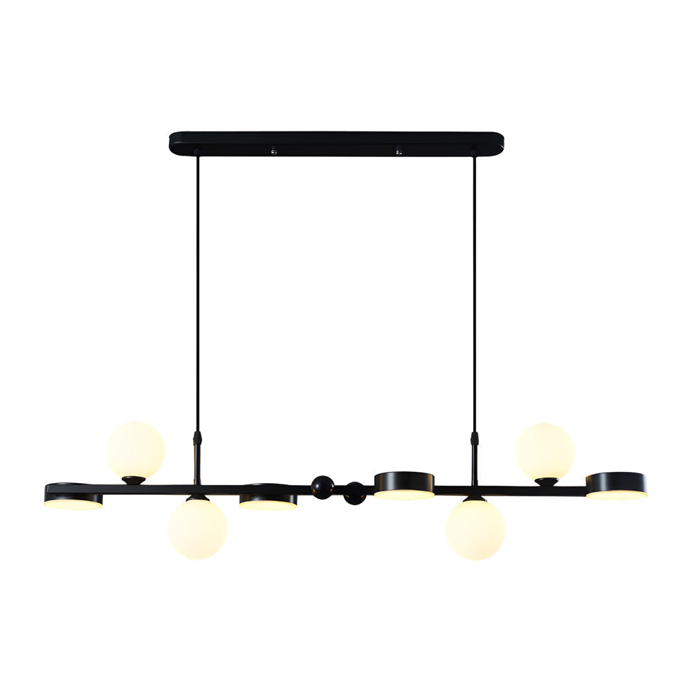 6 8 Light 3Step Dimming Glass Ball Led Long Dining Room Chandelier
