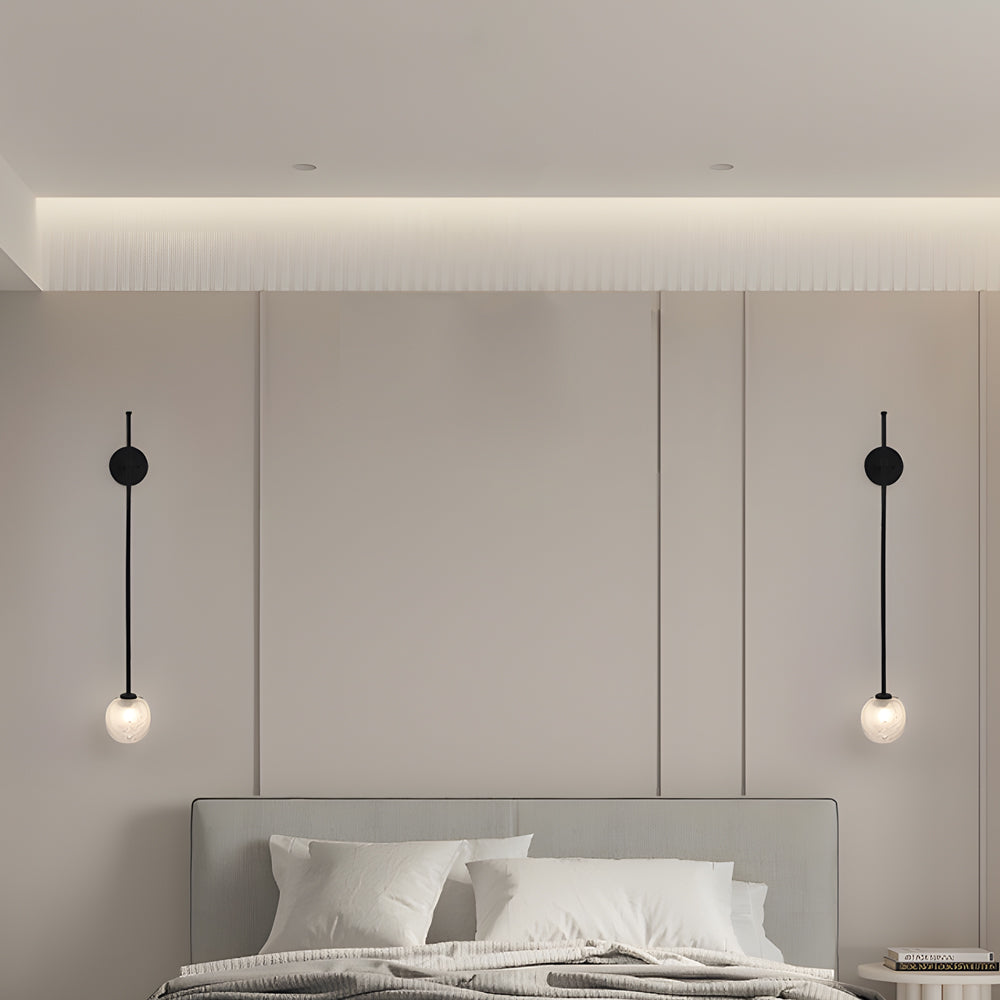 1 Light Glass Bubble Globe Slim Wall Light