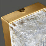 Modern Brass 1 Light Led Wall Sconces Rectangle Wall Light In Ice Resin