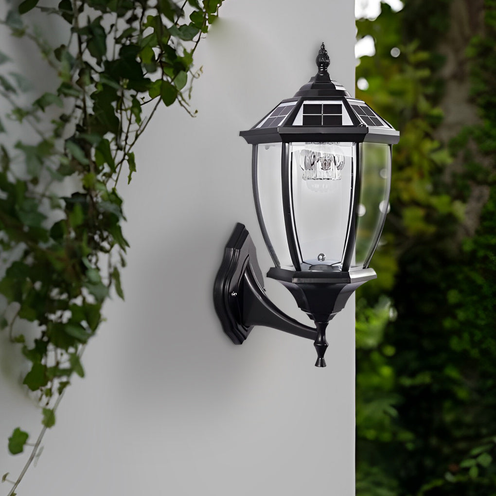 Black Vintage Outdoor Solar Fence Post Lights Li002156