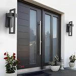 Rectangular Black Outdoor Wall Lamp Ha077342