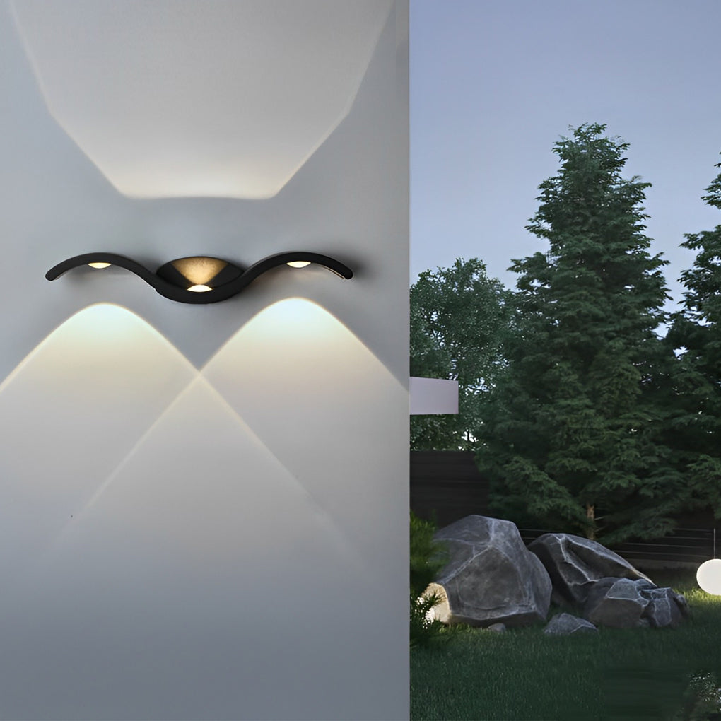 Outdoor Seagull Creative Wavy Wall Mounted Up Down Led Lighting