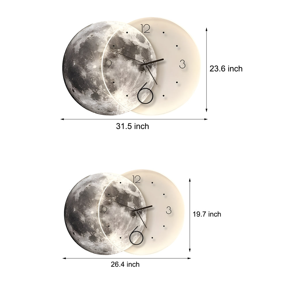 Moon Lunar Wall Clock Usb Remote Control Power Bank Led Wall Painting Lamp Li002757