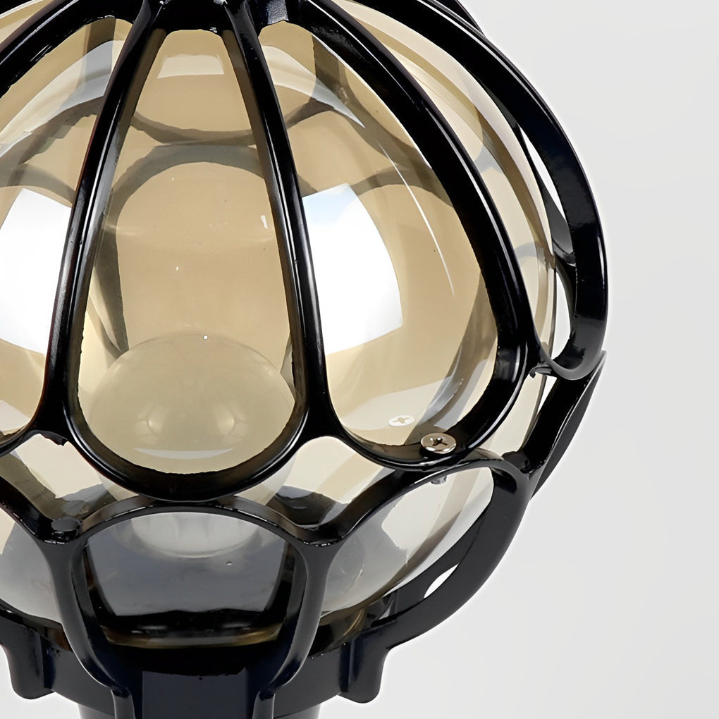 Vintage Outdoor Pier Mount Post Light With Glass Globe