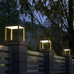 Modern Open Frame Square Led Solar Pier Mounted Outdoor Post Light