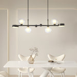 6 8 Light 3Step Dimming Glass Ball Led Long Dining Room Chandelier