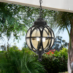 European Style Retro Pendant Aluminum Glass Hanging Ball Outdoor Ceiling Light
