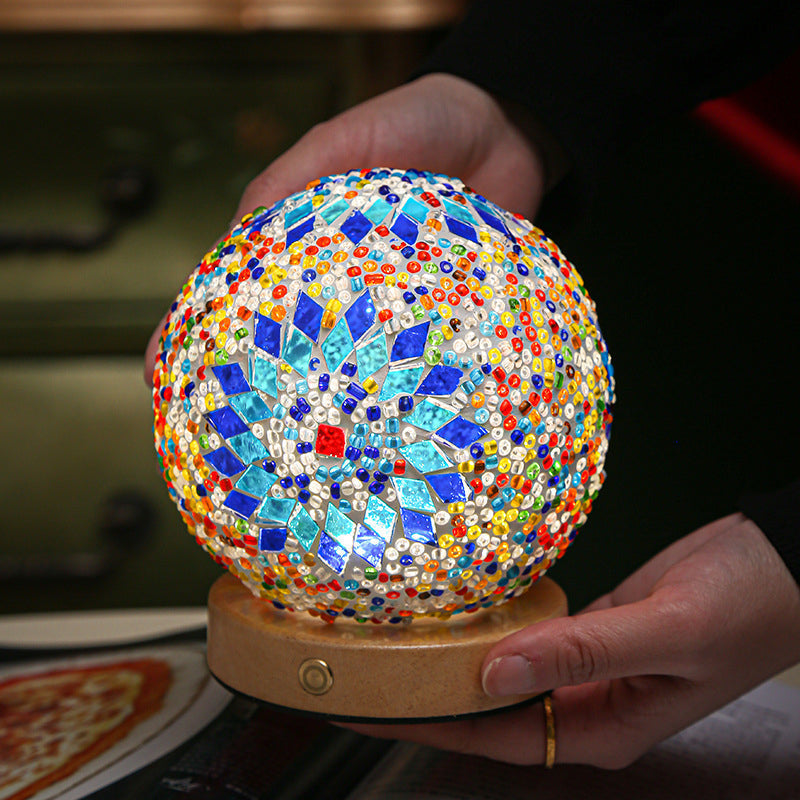 Stained Glass Table Lamp Mosaic Led Lamp