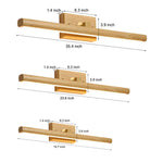 Rotatable Wood Bathroom Vanity Light Dimmable Led