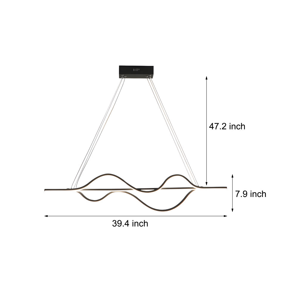 40 Sleek Wave Modern Pendant Light With Dimmable Led