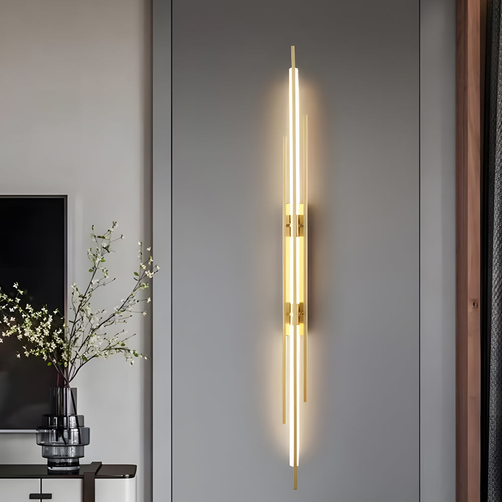 Long Strips Grille Iron Acrylic Simple Modern Led Wall Light Fixture