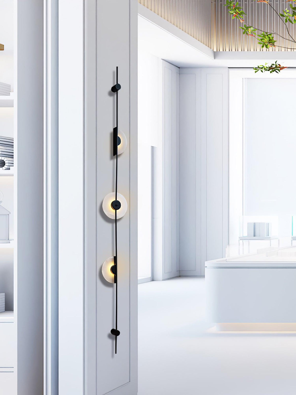 Alabaster Orb Vertical Wall Sconce