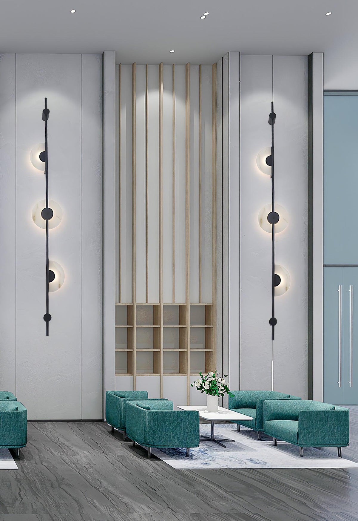 Alabaster Orb Vertical Wall Sconce