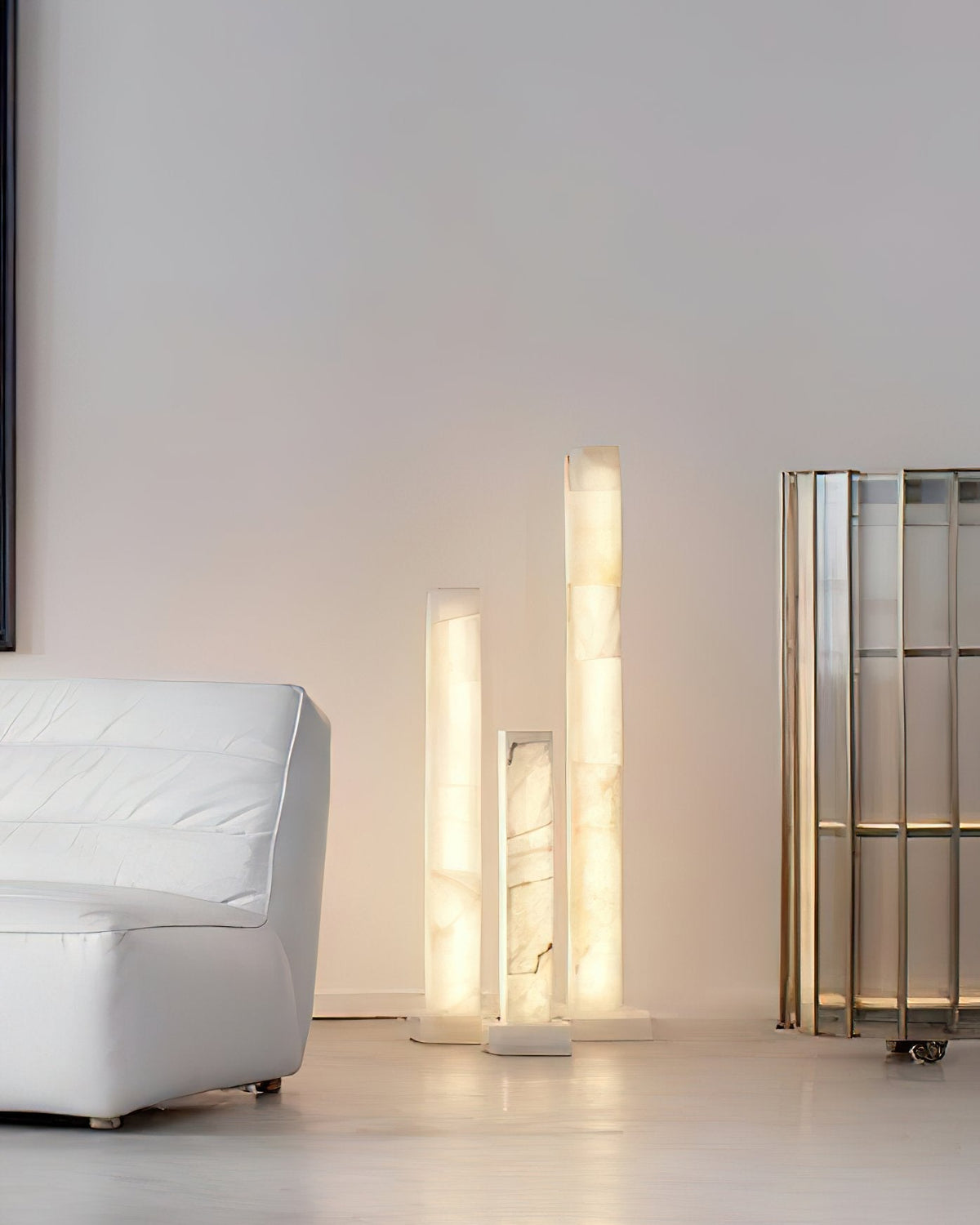 Alabaster Square Column Floor Lamp