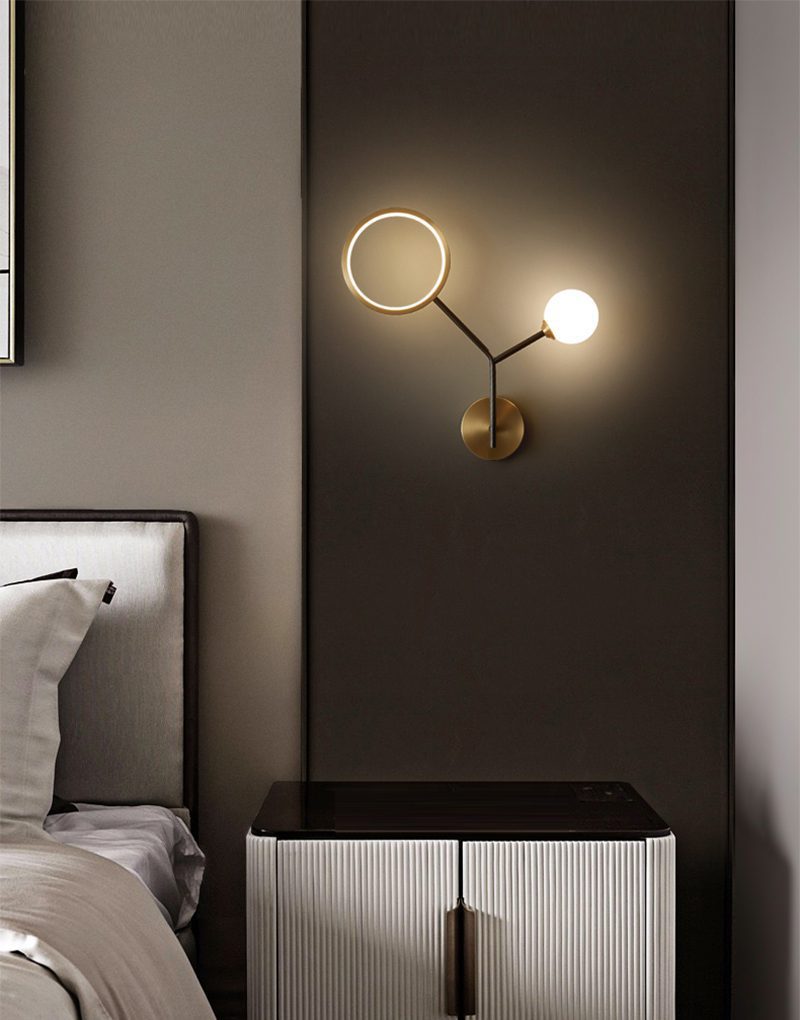 Brass Branch Glass Wall Lamp