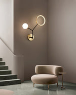 Brass Branch Glass Wall Lamp