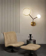 Brass Branch Glass Wall Lamp